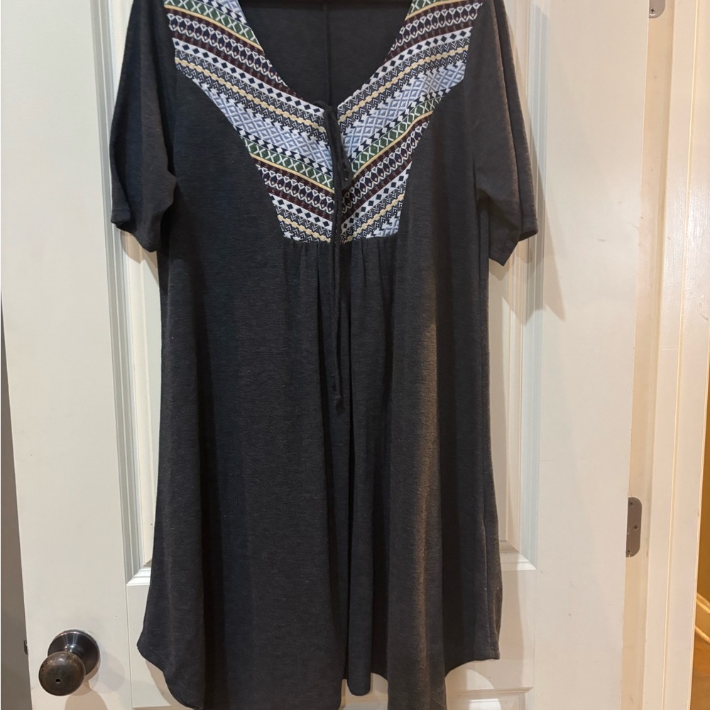 Gray Patterned Women's Top